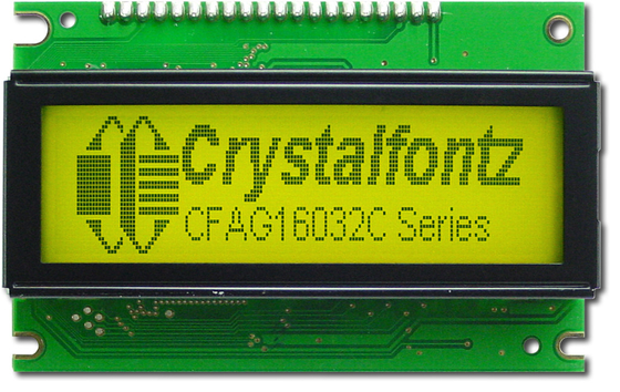 160*32 Grafische LCD-module Geel-groen CFAG16032C-YYH-TT Met ST7920 Grote temperatuur