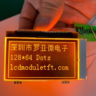 Het hete het Verkopen 128X64 Dots St 7565p Oranje Blacklight Transmissive LCD Modulevertoning FSTN FPC Solderen