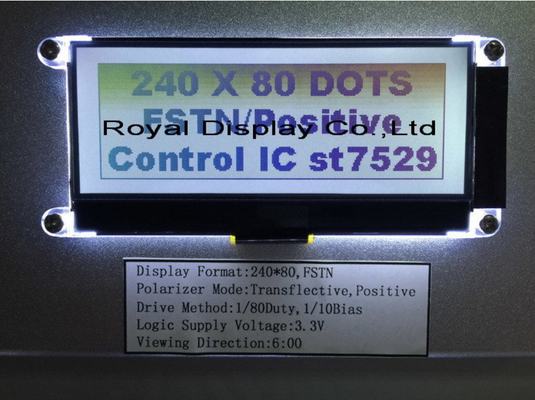 240X80 de Vertoning van Dots Graphic Cog Stn FSTN LCD met LCD Backlight