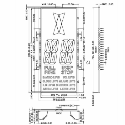 5 duimlift Vertoning van 7 segment de Zwart-wit Stn LCD met Schakelaar met Backlight