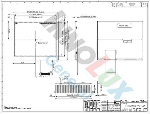 Innolux 5,6 inch TFT LCD-module 640*RGB*480 digitaal scherm AT056TN52