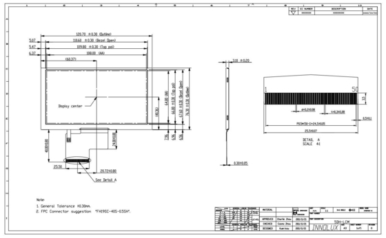 EJ050NA-01G Innolux 5 inch TFT LCD-module Display 800*RGB*480 Optioneel RTP
