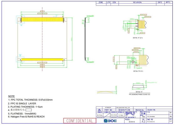 12.1 inch TFT LCD-paneel Boe 800*600 RGB 800: 1 BA121S01-100 Extreme weerontwerp