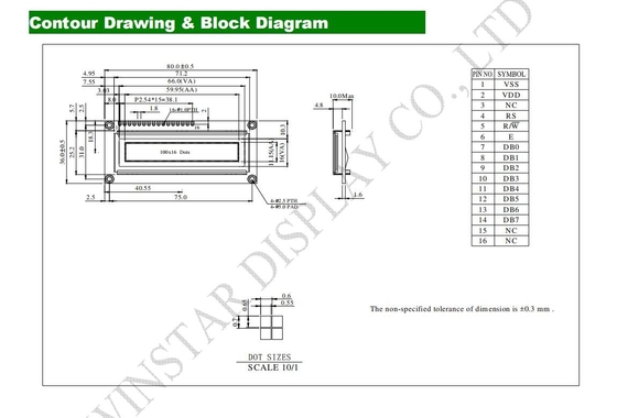 2.4' 100*16 punten Monochrome OLED-module Industrieel/Medisch Display WEG010016A