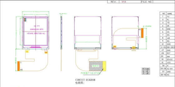 2.8'' IPS TFT LCD-module 240*320 RGB vrije weergave met ST7789V-display