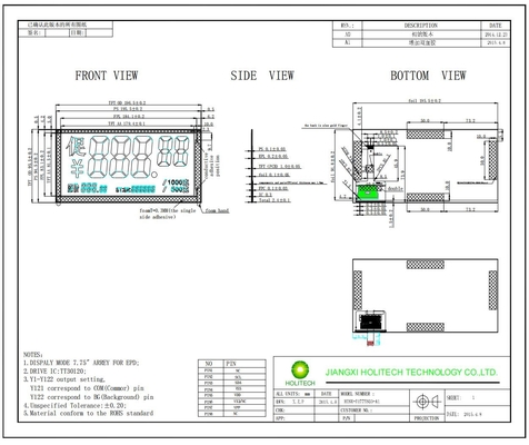 Hink 7.75' EPD Mono Color 3.0V met Tt30120 E-Paper Display 120 Segment Design