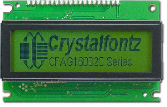 160*32 Grafische LCD-module Geel-groen CFAG16032C-YYH-TT Met ST7920 Grote temperatuur