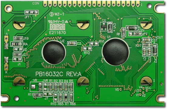 160*32 Grafische LCD-module Geel-groen CFAG16032C-YYH-TT Met ST7920 Grote temperatuur
