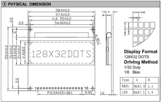 128*32 Grafische LCD-module met ST7921 achtergrondverlichting 3.3V Monochroom Kleur aanpasbaar industrieel display