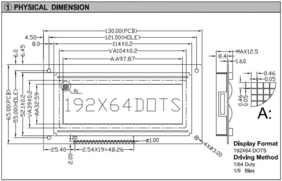 192*64 Grafische STN LCD-module ST7920 met achtergrondlicht PCB LCD-module Industrial Display