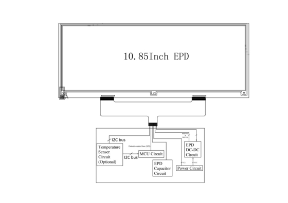 10.85' 4 kleur BWRY E-papier display 1360*480 hoog contrast EPD DKE