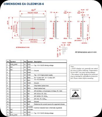 128*64 High Contrast SPI Interface SSD1306 OLED-module