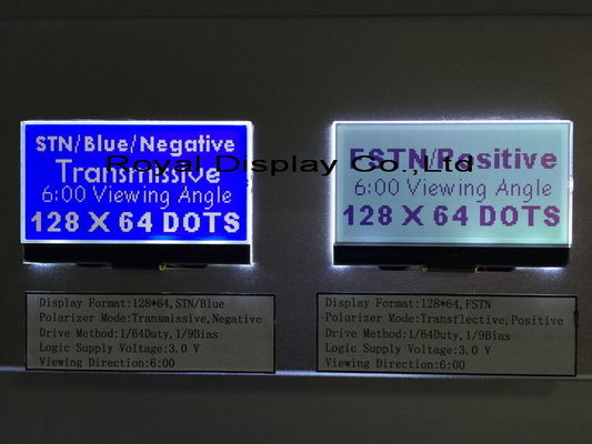 De Zwart-wit LCD Vertoning van de STN/Blue/Negative128x64 Resolutie 45mA Backlight voor Landline Telefoon
