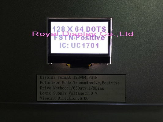 De Zwart-wit LCD Vertoning van de STN/Blue/Negative128x64 Resolutie 45mA Backlight voor Landline Telefoon