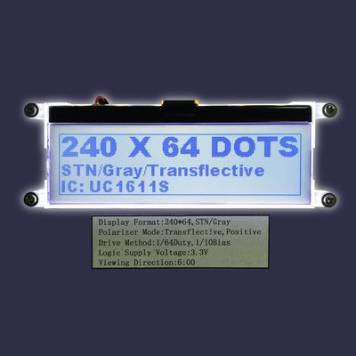 Van het ControlemechanismeGraphic LCD van de douanegrootte 240X64 STN Parallel FFC UC1611s Zwart-wit de Module Periodiek Radertje