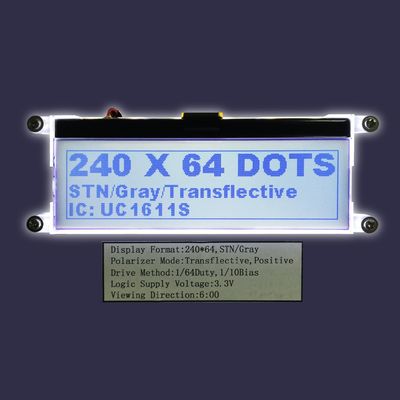 ODM OEM Stn FSTN Type 240X64 Zwart-wit 24064 LCD Grafische de Modulevertoning van Radertjestn