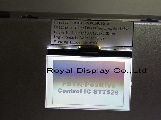Parallelle Lcd de Vertoningsmodule van de Stn Grijze 240X160 Dots Graphic LCD Vertoning FFC