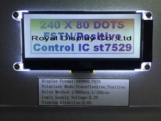 240X80 de Parallel van de Vertoningsfstn FPC van radertjeic St7529 Transflective LCD