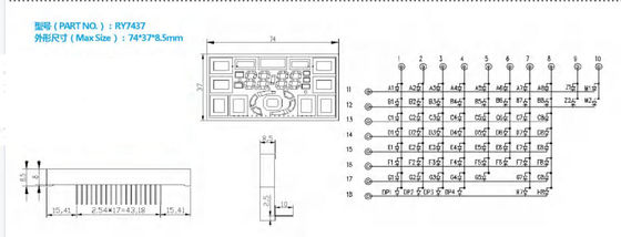 Aangepaste RY7437-LEIDENE van de Segment Groene kleur Vertoning voor Industrieel Instrument