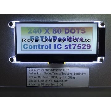 LEIDENE van FSTN Positieve 240x80 Dots Matrix Lcd Module Amber Backlight