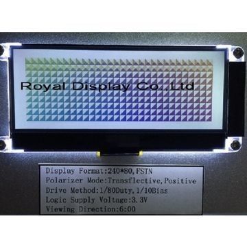 LEIDENE van FSTN Positieve 240x80 Dots Matrix Lcd Module Amber Backlight