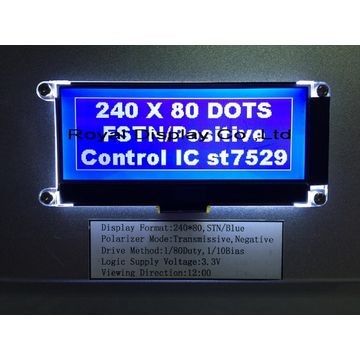 LEIDENE van FSTN Positieve 240x80 Dots Matrix Lcd Module Amber Backlight