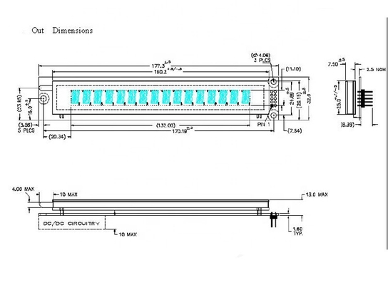 16 Transmissive 1 Lijn van de Cijfersvfd Grafische Vertoning 16L101ss5 FSTN voor Samsung