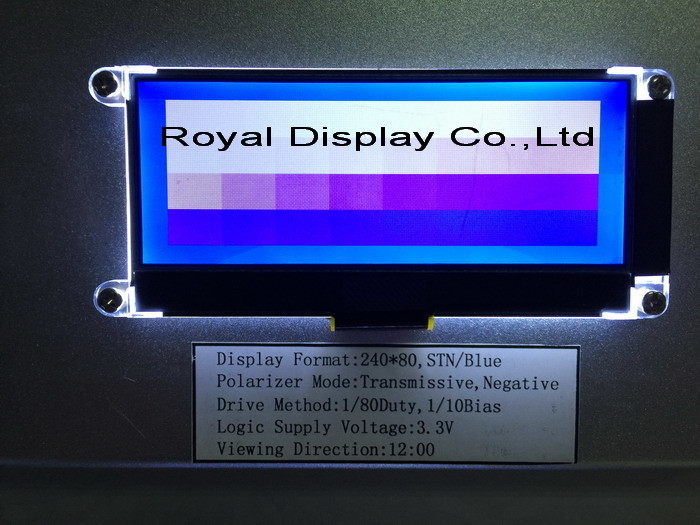 240*80 FSTN Graphic 6H ST75256 Super Wide Temperature Industrial Display met pcb lcd module