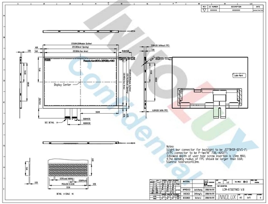 10.2 inch INNOLUX LCD module AT102TN03 V.8 800*3RGB*480 Display