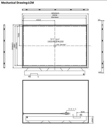 10.1 inch TFT LCD module 1920*1200 RGB High Contrast Ratio 1000nits Display