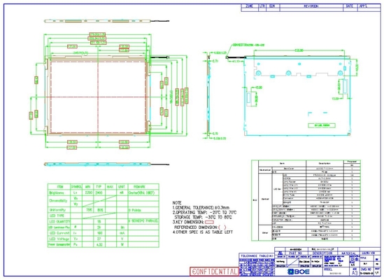 12.1 inch TFT LCD-paneel Boe 800*600 RGB 800: 1 BA121S01-100 Extreme weerontwerp