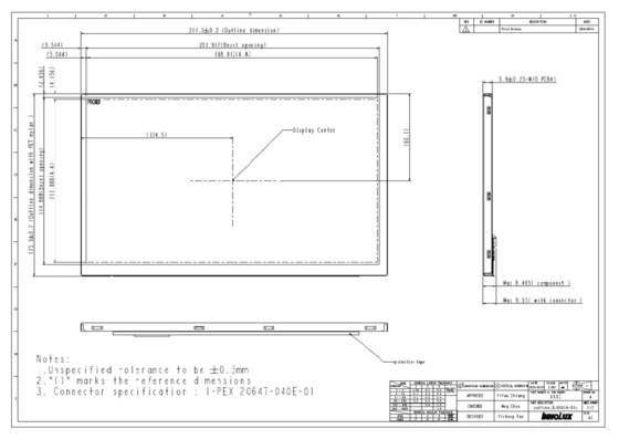 9' TFT LCD-module INNOLUX 1280*RGB*720 DJ090IA-01A Oorspronkelijk auto-display Grote temperatuur