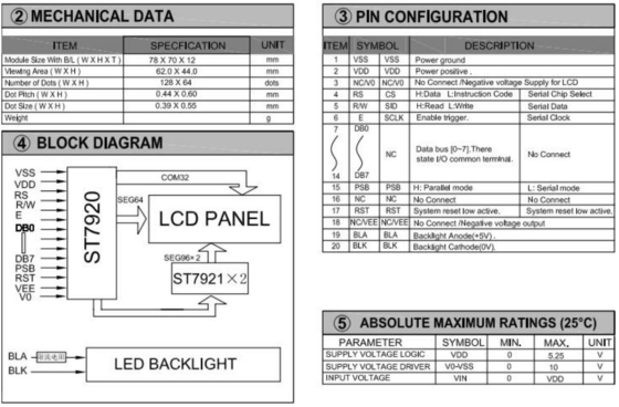 128*64 Grafische LCD-module met PCB St7920/St7921 FSTN Monochroom Industrial Display