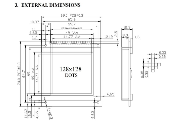 DFSTN LCD-module voor brandstofdispenser industriële display superbreed temperatuur transmittief negatief aanpasbaar
