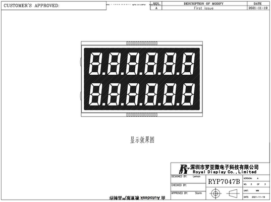 DFSTN LCD-module voor brandstofdispenser industriële display superbreed temperatuur transmittief negatief aanpasbaar