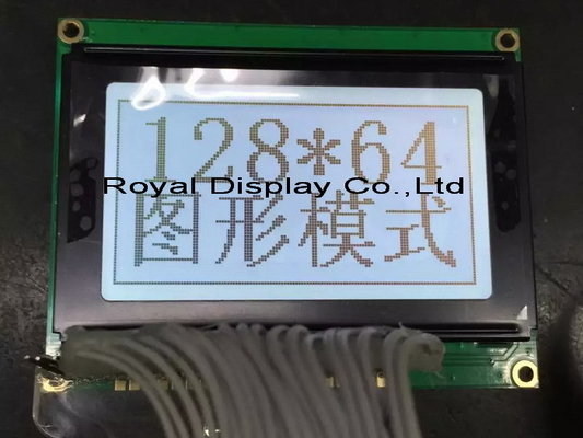 128*64 Grafische LCD-module FPC Grijs FSTN Transflectioneel breed temperatuur 12H ST7565R Met achterlicht industrieel display