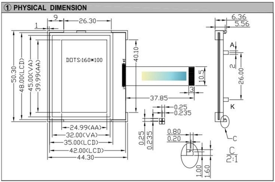 160x100 Graphic LCD Module De perfecte beeldschermoplossing voor industriële besturingssystemen