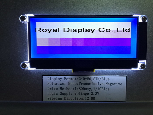 240*80 FSTN Graphic 6H ST75256 Super Wide Temperature Industrial Display met pcb lcd module