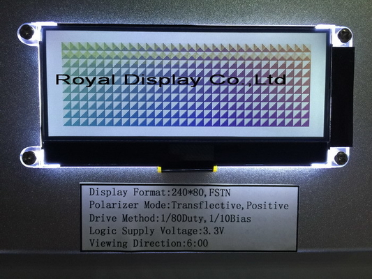 240*80 FSTN Graphic 6H ST75256 Super Wide Temperature Industrial Display met pcb lcd module