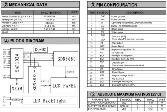 240*64 Grafische FSTN LCD-module met PCB grootformaat industrieel display