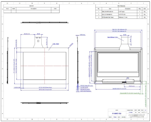 11.6' 16:9 TFT CTP 1920*1080 voor laptop en industriële machines LCD-module