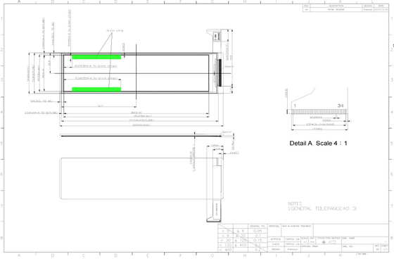 7.33'' 200*750 Monochroom E-papier Display EPD
