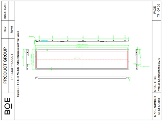 24' BOE 1920RGB*360 Bar TFT LCD-module met hoge contrastverhouding